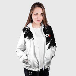 Куртка с капюшоном женская MASS EFFECT N7, цвет: 3D-белый — фото 2