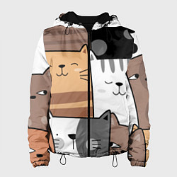 Куртка с капюшоном женская Котейки, цвет: 3D-черный
