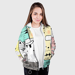 Куртка с капюшоном женская Деловые котейки, цвет: 3D-белый — фото 2