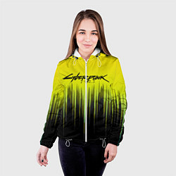 Куртка с капюшоном женская CYBERPUNK 2077, цвет: 3D-белый — фото 2
