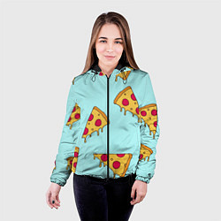 Куртка с капюшоном женская Ароматная пицца, цвет: 3D-черный — фото 2