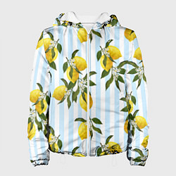 Куртка с капюшоном женская Лимоны, цвет: 3D-белый