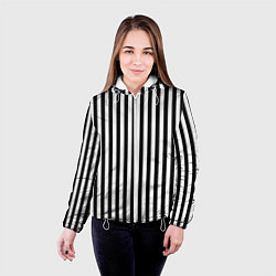 Куртка с капюшоном женская Пикси полосы, цвет: 3D-белый — фото 2