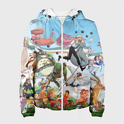 Куртка с капюшоном женская Studio Ghibli, цвет: 3D-белый