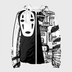 Куртка с капюшоном женская No-Face Spirited Away Ghibli, цвет: 3D-белый