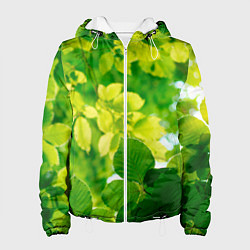 Куртка с капюшоном женская Листья, цвет: 3D-белый