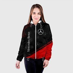 Куртка с капюшоном женская MERCEDES МЕРСЕДЕС, цвет: 3D-белый — фото 2