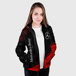 Куртка с капюшоном женская MERCEDES МЕРСЕДЕС, цвет: 3D-черный — фото 2