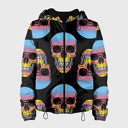 Куртка с капюшоном женская Neon skull!, цвет: 3D-черный