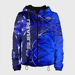Куртка с капюшоном женская Subaru, цвет: 3D-черный