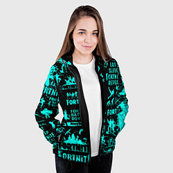 Куртка с капюшоном женская Fortnite, цвет: 3D-черный — фото 2