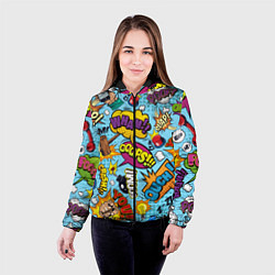 Куртка с капюшоном женская Pop art comics, цвет: 3D-черный — фото 2