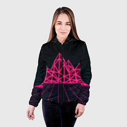 Куртка с капюшоном женская Неоновые Горы, цвет: 3D-черный — фото 2