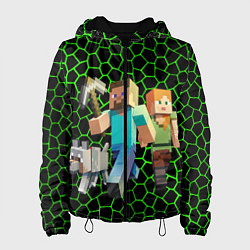 Куртка с капюшоном женская Minecraft, цвет: 3D-черный