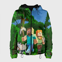 Куртка с капюшоном женская Minecraft, цвет: 3D-черный