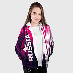 Куртка с капюшоном женская Russia, цвет: 3D-белый — фото 2