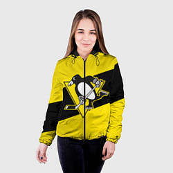 Куртка с капюшоном женская Питтсбург Пингвинз, цвет: 3D-черный — фото 2