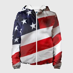 Куртка с капюшоном женская США USA, цвет: 3D-белый