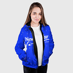 Куртка с капюшоном женская Новый год, цвет: 3D-черный — фото 2
