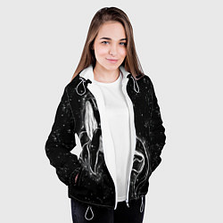 Куртка с капюшоном женская Космический Кит, цвет: 3D-белый — фото 2