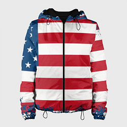 Куртка с капюшоном женская Америка, цвет: 3D-черный