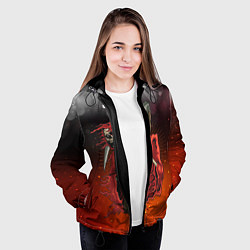 Куртка с капюшоном женская Смерть, цвет: 3D-черный — фото 2