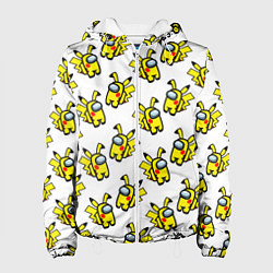 Куртка с капюшоном женская Among us Pikachu, цвет: 3D-белый