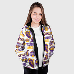 Куртка с капюшоном женская LAKERS LOGO, цвет: 3D-черный — фото 2