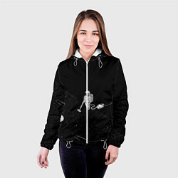 Куртка с капюшоном женская Космический клининг, цвет: 3D-белый — фото 2