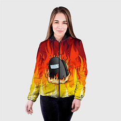Куртка с капюшоном женская Among Us Fire Z, цвет: 3D-черный — фото 2