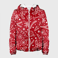 Куртка с капюшоном женская Новогоднее настроение, цвет: 3D-белый