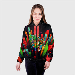 Куртка с капюшоном женская MINECRAFT GAME S, цвет: 3D-черный — фото 2