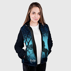 Куртка с капюшоном женская Конь, цвет: 3D-черный — фото 2