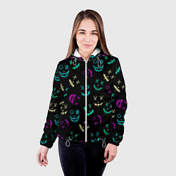 Куртка с капюшоном женская Marshmello Маски, цвет: 3D-белый — фото 2