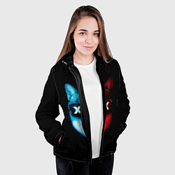 Куртка с капюшоном женская Кот XX, цвет: 3D-черный — фото 2