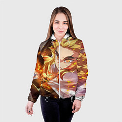 Куртка с капюшоном женская Клинок Рассекающий Демонов, цвет: 3D-белый — фото 2