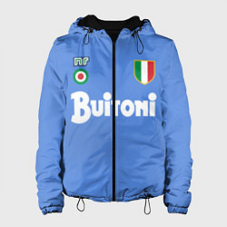 Куртка с капюшоном женская Диего Марадона Наполи Ретро, цвет: 3D-черный