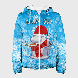 Куртка с капюшоном женская AMONG US СНЕГОВИК, цвет: 3D-белый