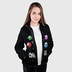 Куртка с капюшоном женская AMONG US, цвет: 3D-черный — фото 2