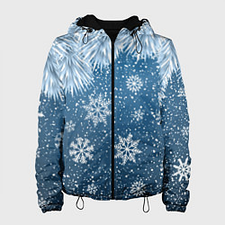 Куртка с капюшоном женская Снежное Настроенние, цвет: 3D-черный