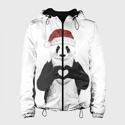 Куртка с капюшоном женская Панда Клаус, цвет: 3D-черный