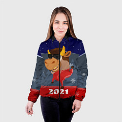 Куртка с капюшоном женская Бычара 2021, цвет: 3D-черный — фото 2