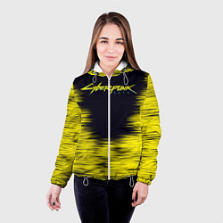 Куртка с капюшоном женская Cyberpunk 2077, цвет: 3D-белый — фото 2