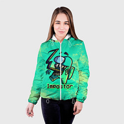 Куртка с капюшоном женская AMONG US IMPOSTOR, цвет: 3D-белый — фото 2