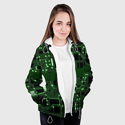 Куртка с капюшоном женская Неоновая схема, цвет: 3D-белый — фото 2