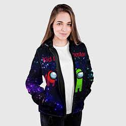 Куртка с капюшоном женская Among us Impostor, цвет: 3D-черный — фото 2