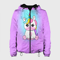 Куртка с капюшоном женская Единорог, цвет: 3D-черный
