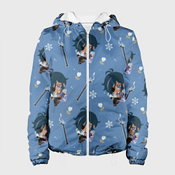 Куртка с капюшоном женская Genshin Impact, цвет: 3D-белый