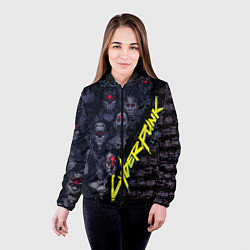 Куртка с капюшоном женская Cyberpunk 2077, цвет: 3D-черный — фото 2