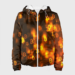 Куртка с капюшоном женская BITCOIN KRYPTONATE, цвет: 3D-белый